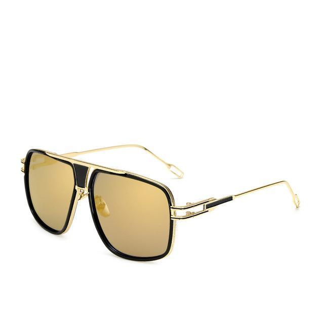 Modern Classic Oversized Men Sunglasses Luxury Brand New Glasses Square With High Quality Metal Frame and Polarized Mirror Glasses Oculos de sol With UV400 Prodection for Sun