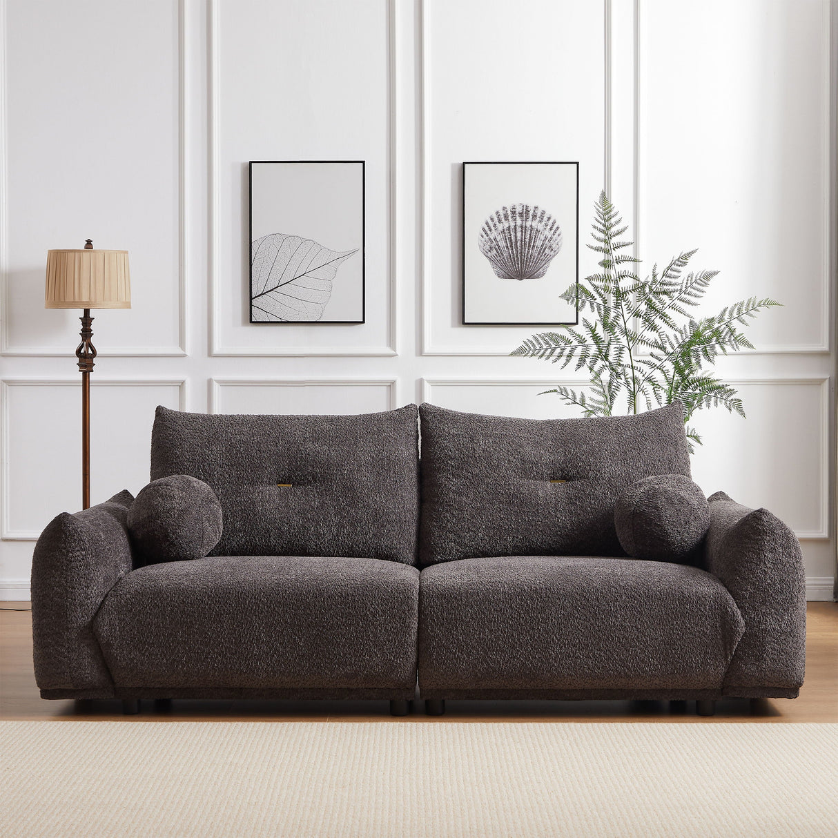 2 Seater Cushion Sofa With 2 Cushions And 2 Ball Pillows by Couch.com