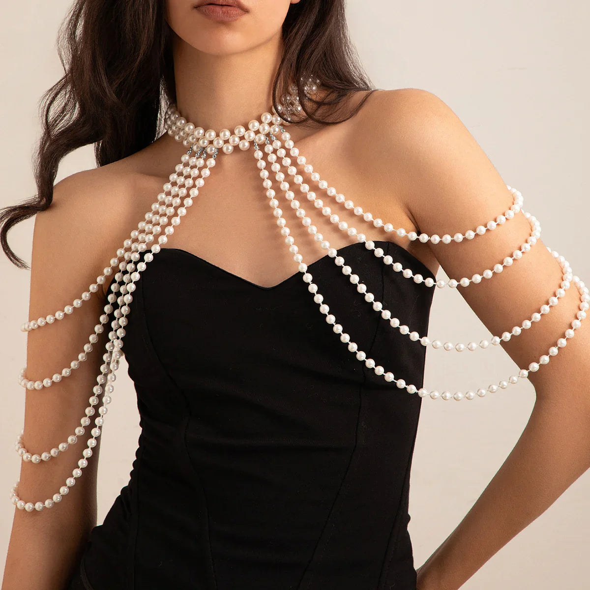 Multi-Layer Tassel Pearl Shoulder Chain