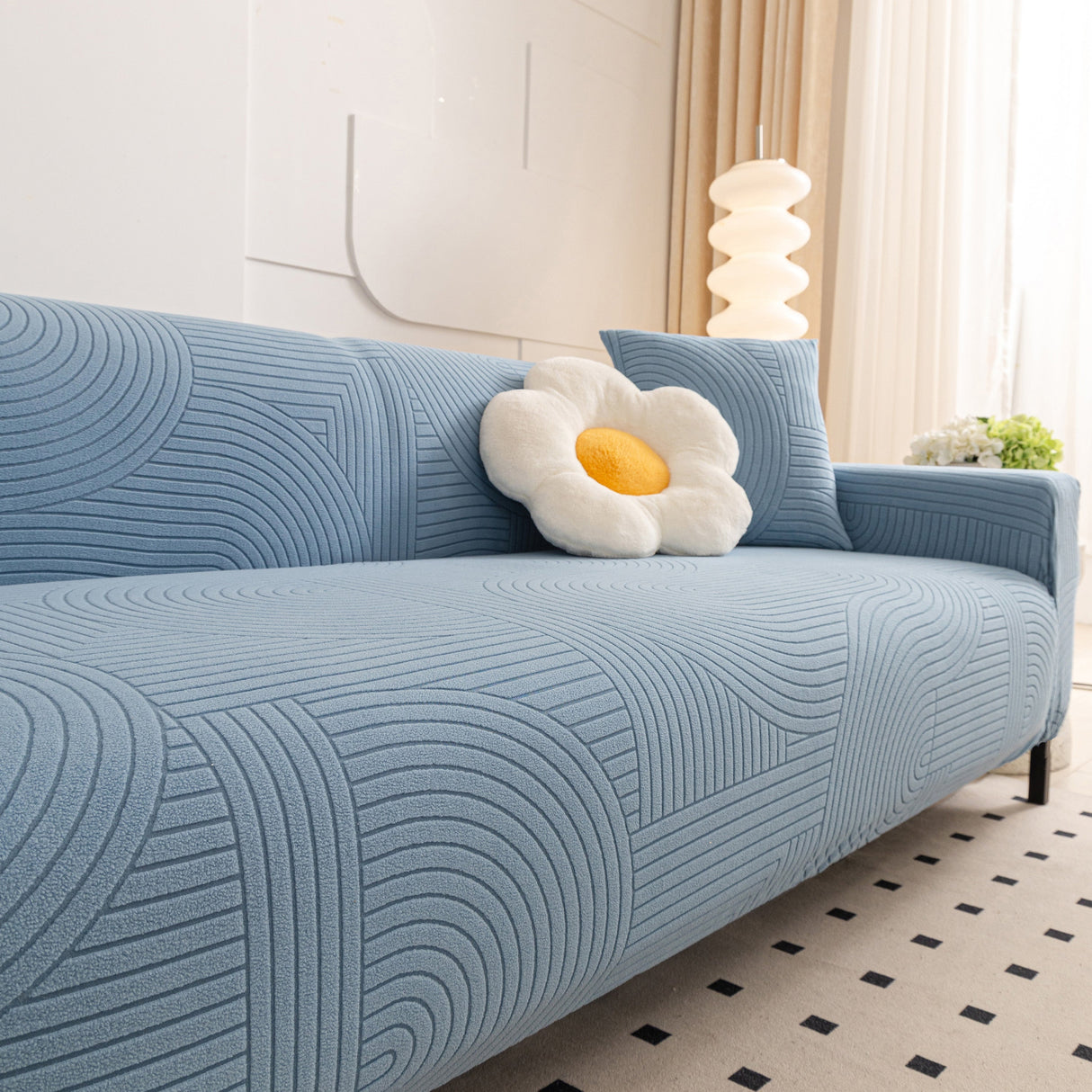 Fleece Stretch Sofa Slipcover Washable Soft Spandex Couch Cover Furniture Protector