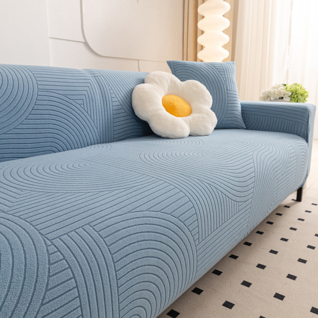Fleece Stretch Sofa Slipcover Washable Soft Spandex Couch Cover Furniture Protector