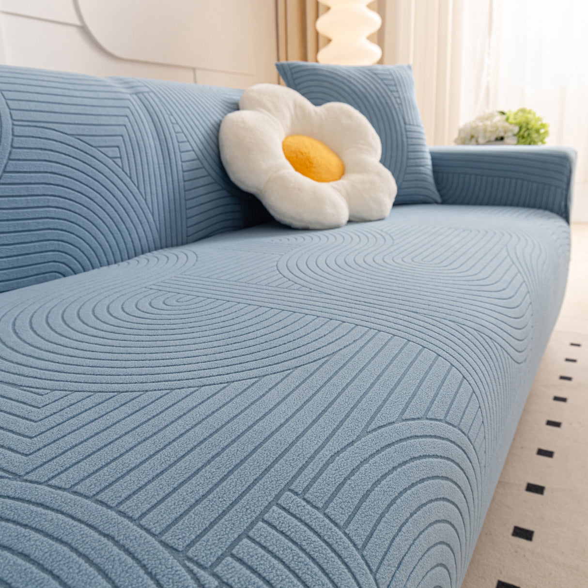 Fleece Stretch Sofa Slipcover Washable Soft Spandex Couch Cover Furniture Protector