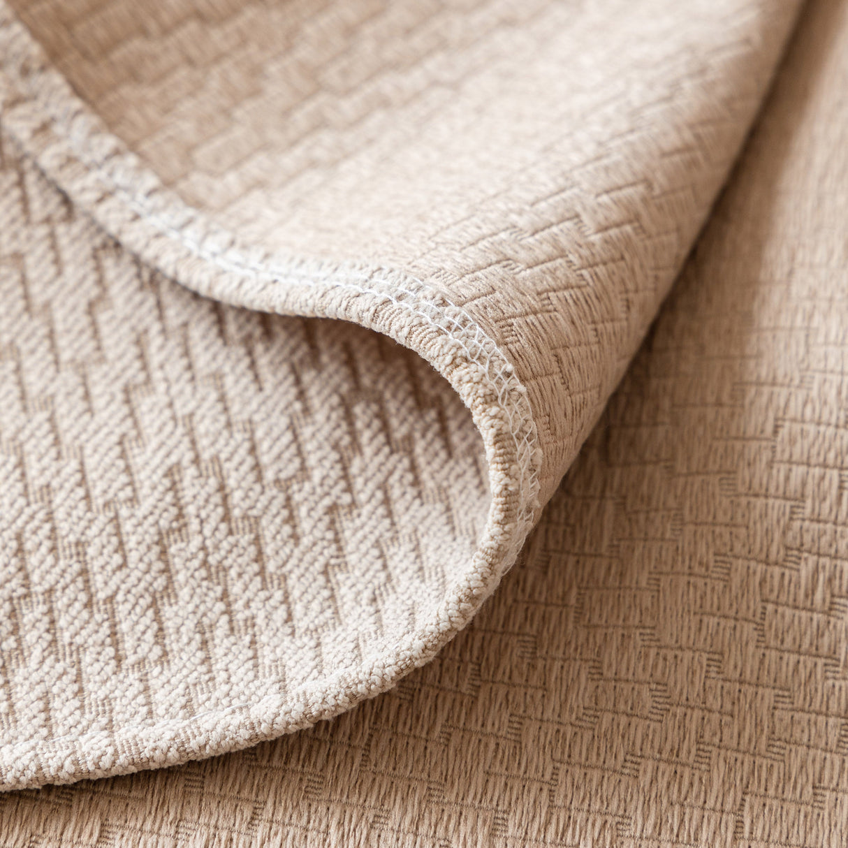 Herringbone Textured Sofa Throw Blanket, Durable Pet Friendly Modern Couch Slipcover