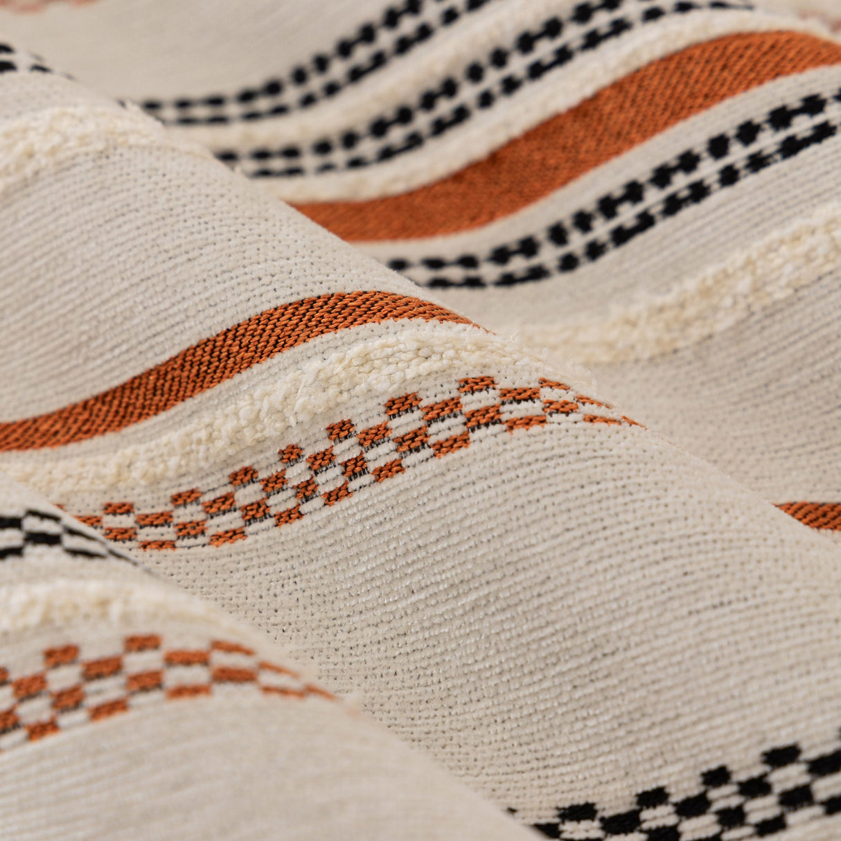 Boho Striped Couch Cover with Sheer Ruffle Skirt, Decorative Couch Throw Blanket