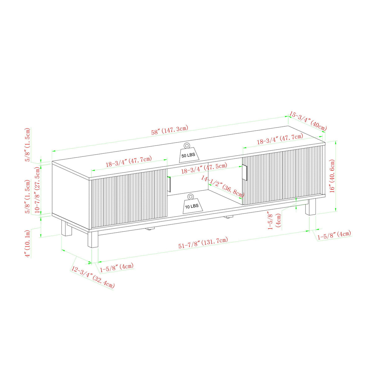 Modern Fluted Door Minimalist TV Stand by Couch.com