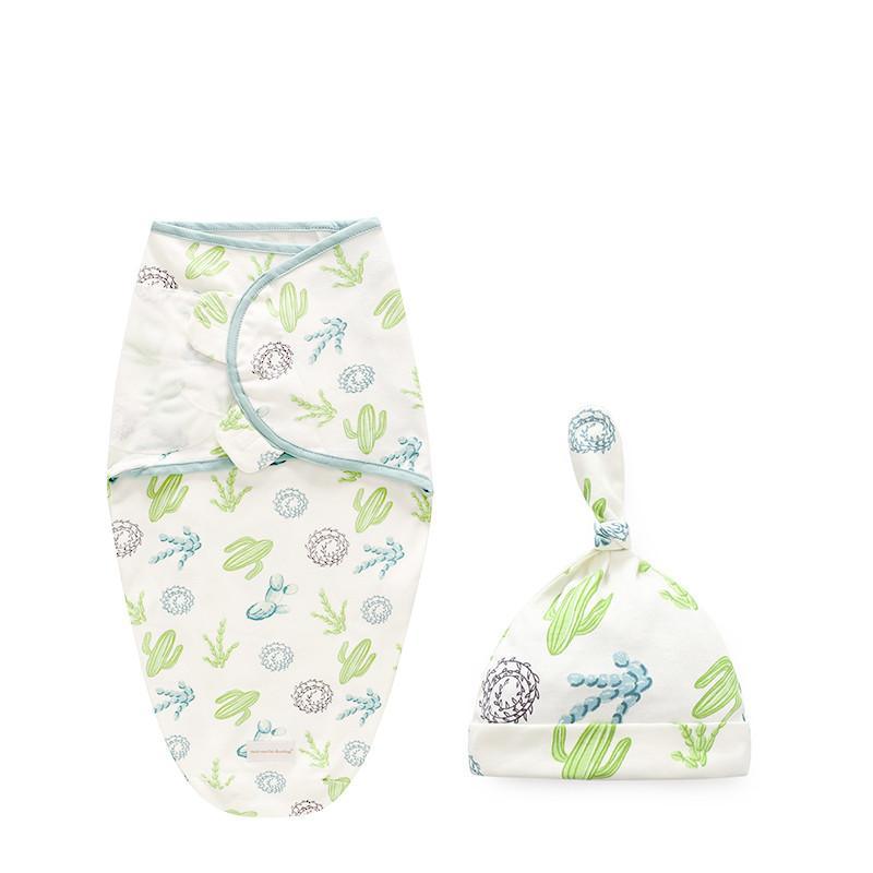 Baby Swaddle Blanket With Cap For Newborn Wrap Cotton Swaddling Bag Baby Envelope Sleep sack Blanket .