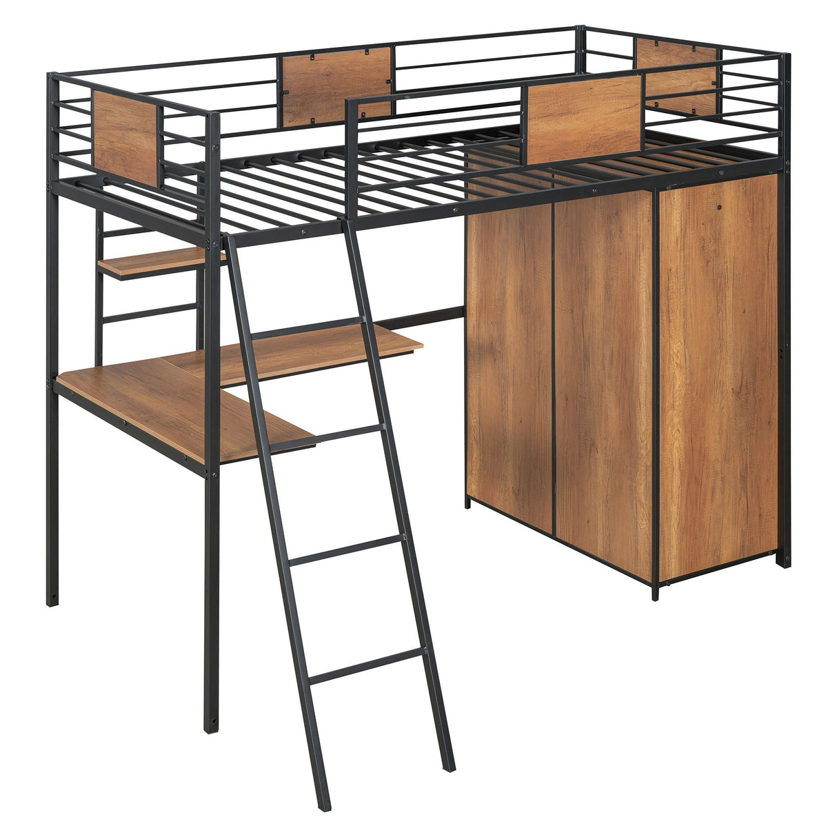 Loft Bed With L Shape Desk And Wardrobe by Couch.com