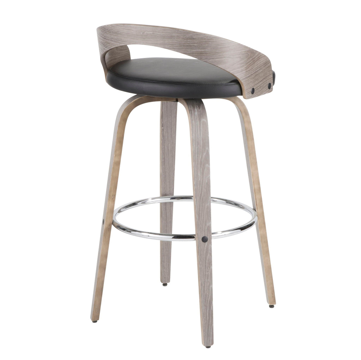Grotto - Contemporary Fixed Height Barstool With Swivel With Round Footrest (Set of 2) by Couch.com
