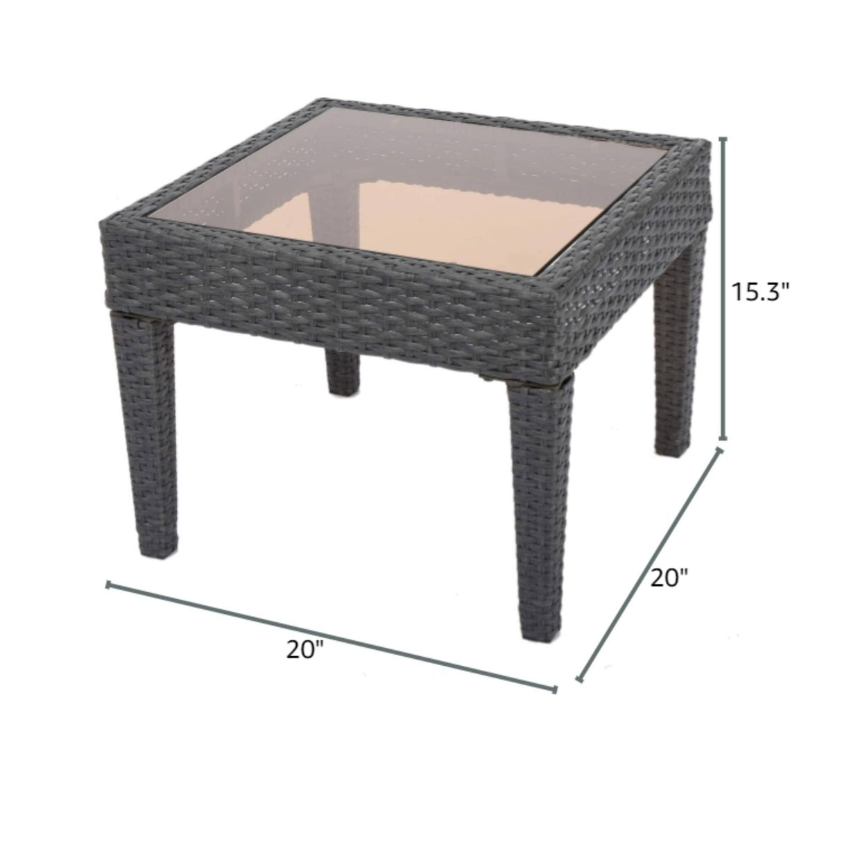 Nebulosity - Outdoor Accent Table With Square Glass Top - Brown Multi by Couch.com