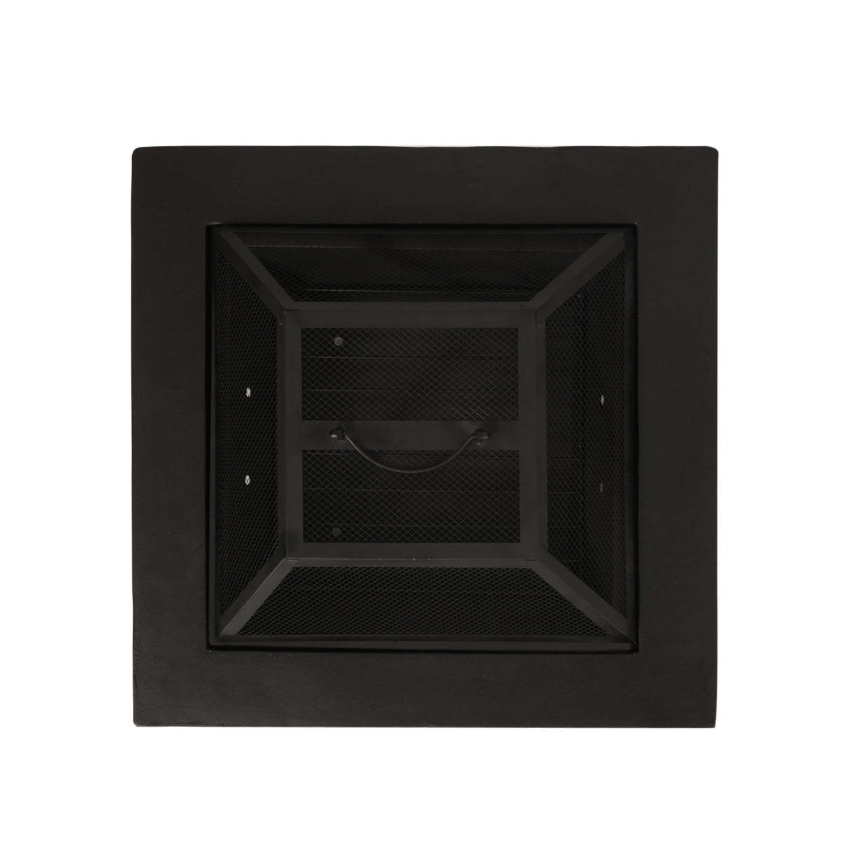 Outdoor 29' Square MgO Wood-Burning Fire Pit, Dark Gray