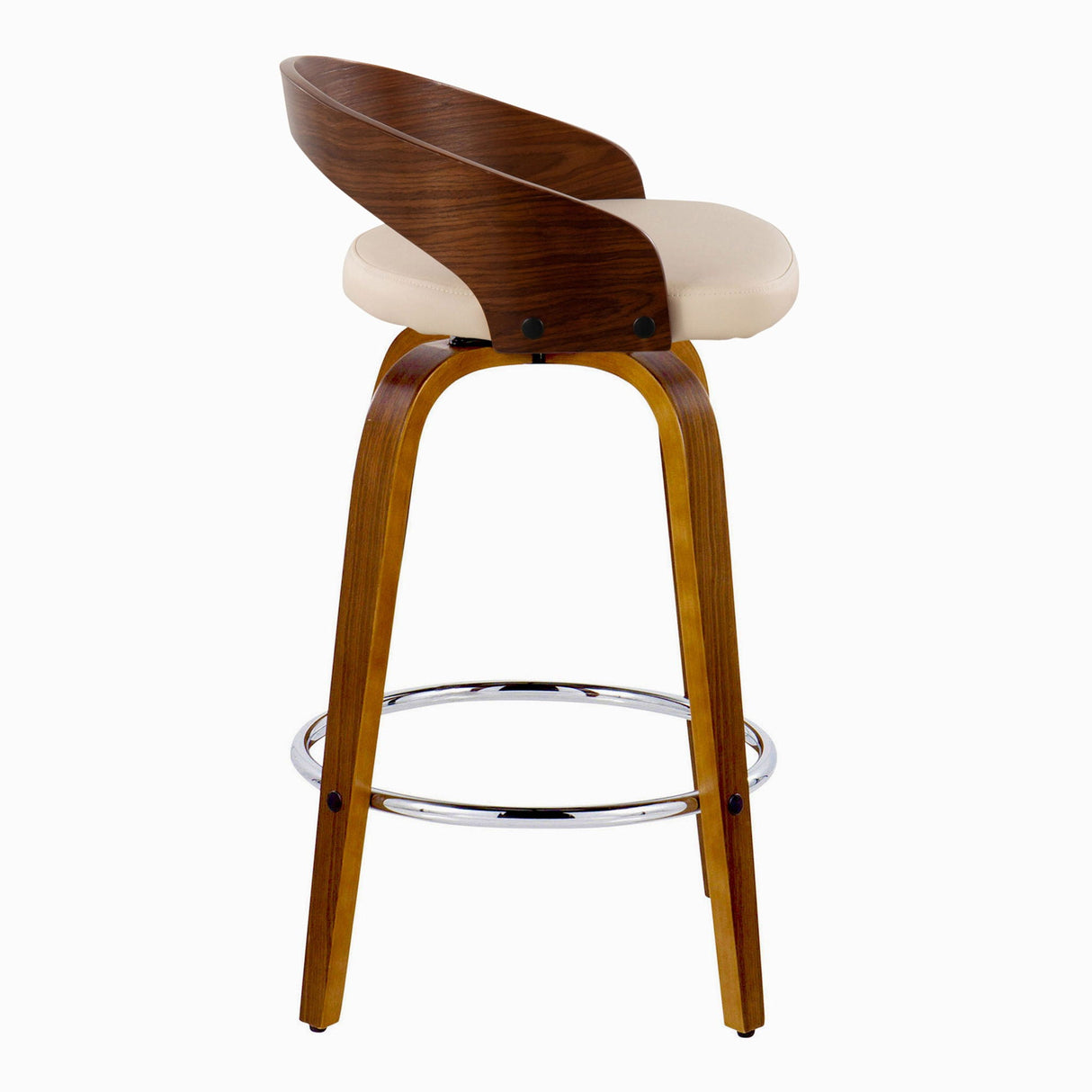 Grotto - Mid Century Modern Elegant Fixed Height Counter Stool With Swivel With Round Footrest (Set of 2) by Couch.com