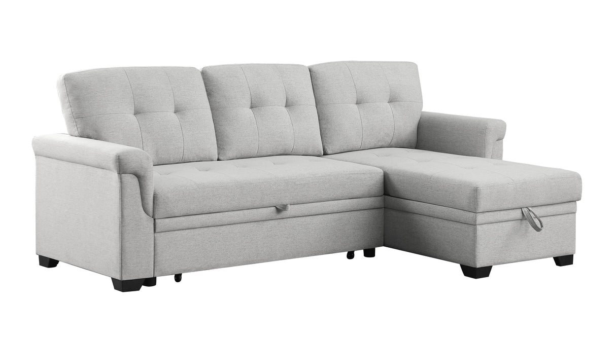 Hunter - Linen Reversible Sleeper Sectional Sofa With Storage Chaise by Couch.com