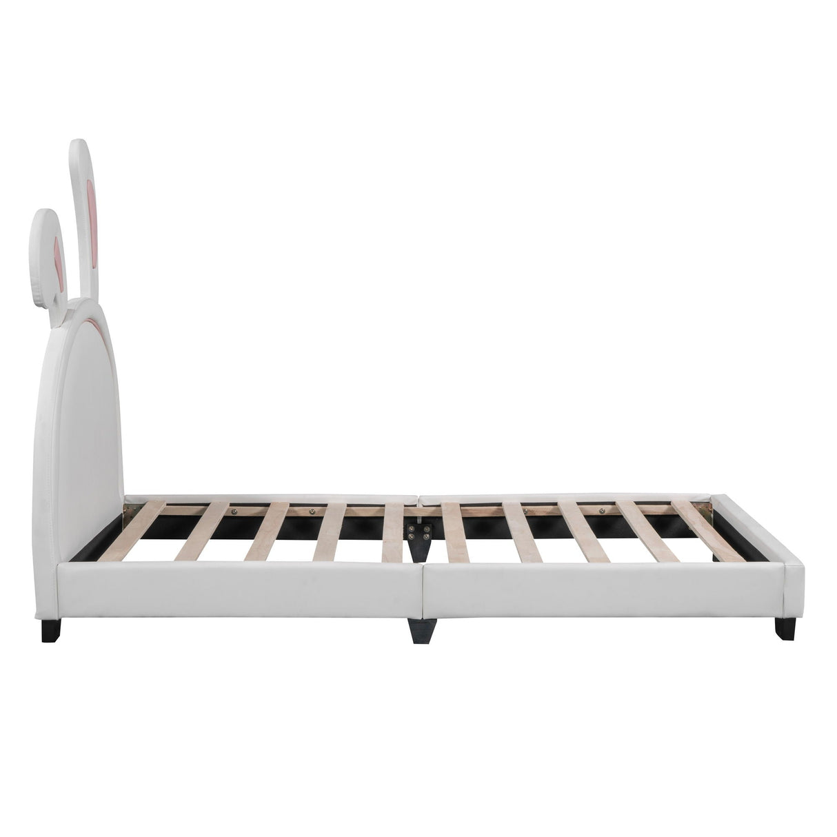Upholstered Leather Platform Bed With Rabbit Ornament by Couch.com