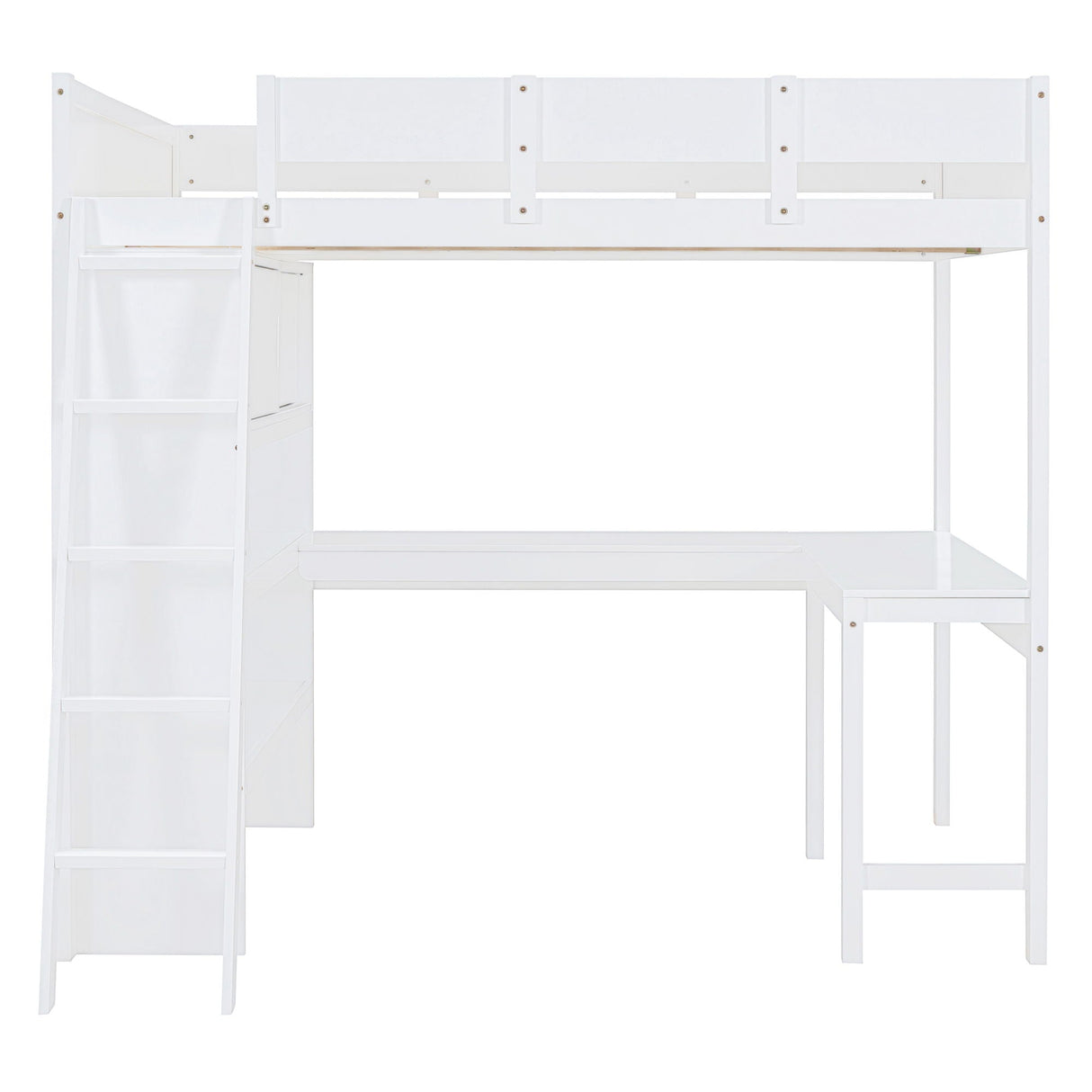 Modern Loft Bed With Desk And Shelves by Couch.com