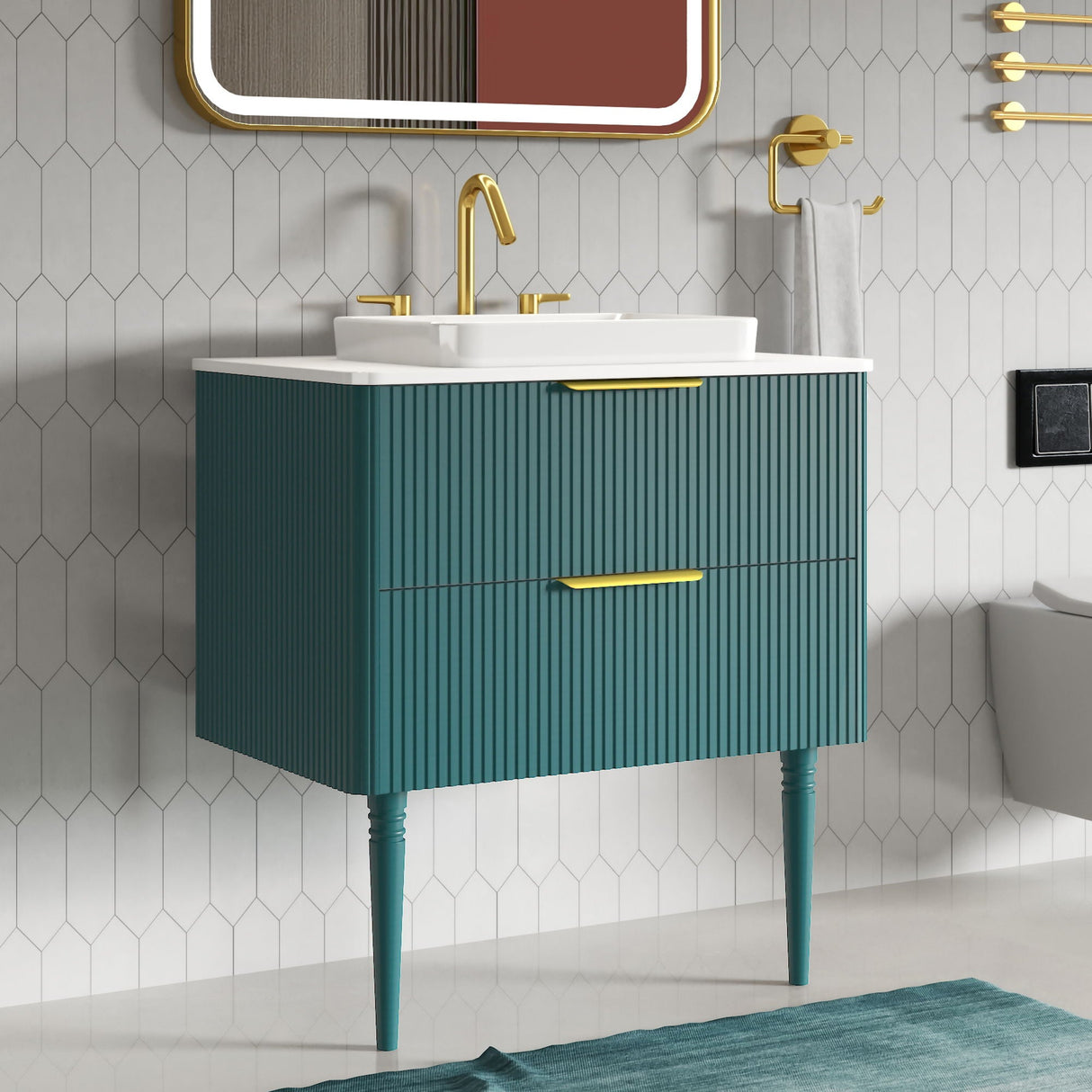 Elena - Modern Bathroom Vanity With Sink With Ample Storage, 2 Soft Close Drawers by Couch.com