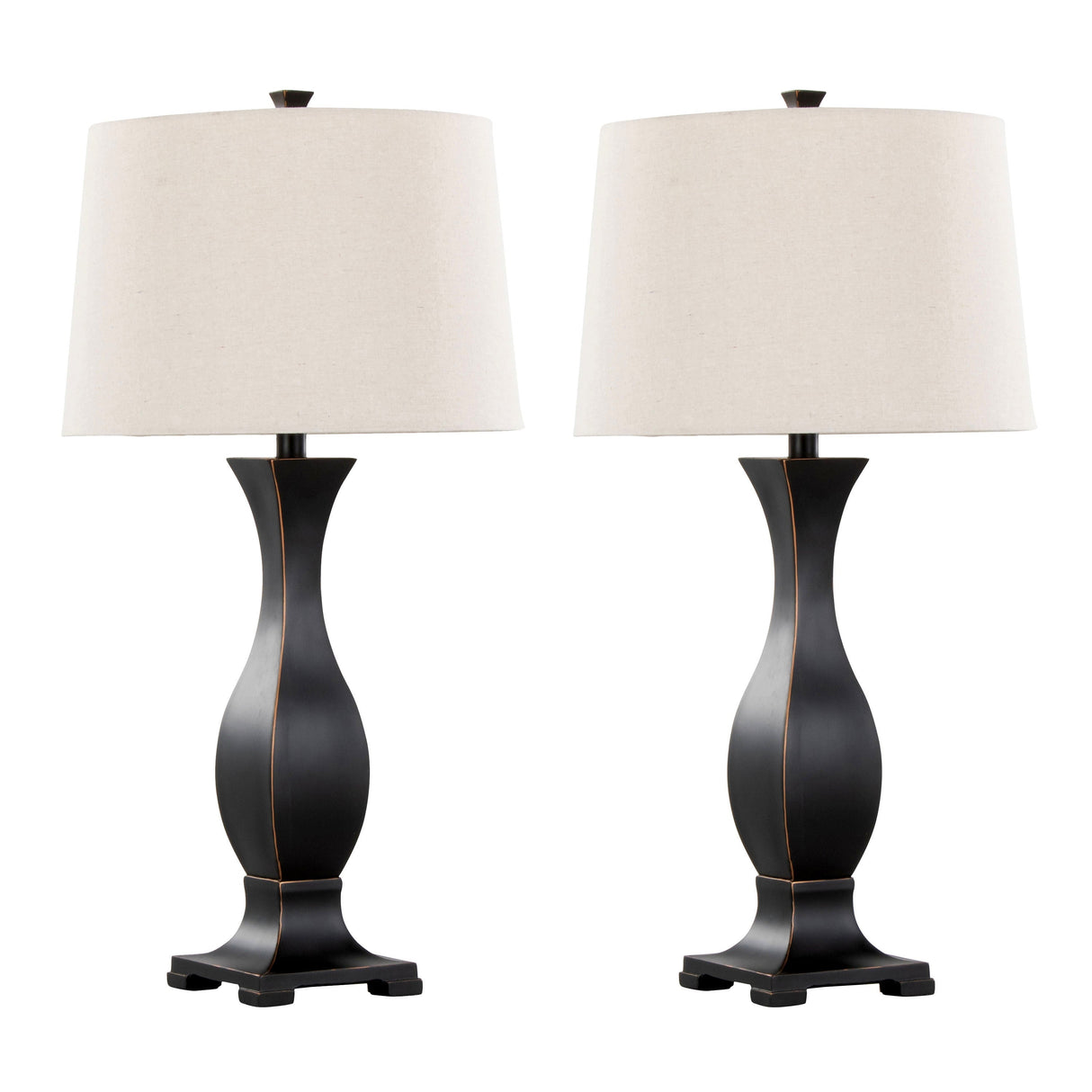 Riley 29" Contemporary Polyresin Table Lamp Set in Oil Rubbed Bronze