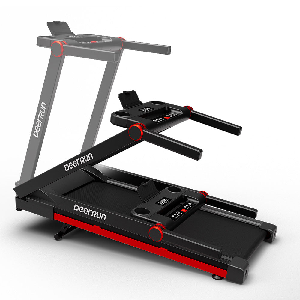 DeerRun A1 Pro Move+ 6% Incline Foldable Treadmill——2025 Upgraded Chip & NFC Support | 350Lbs, 10mph Silver