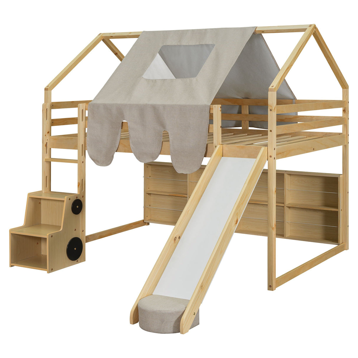 Loft Bed With House Shaped Frame And Tent by Couch.com