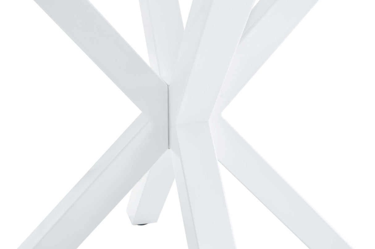 5 Pieces Dining Set, Table Cross Leg Mid-Century Dining Table For 4 - 6 People With Round Table Top, Pedestal Dining Table, End Table Leisure Coffee Table - White by Couch.com