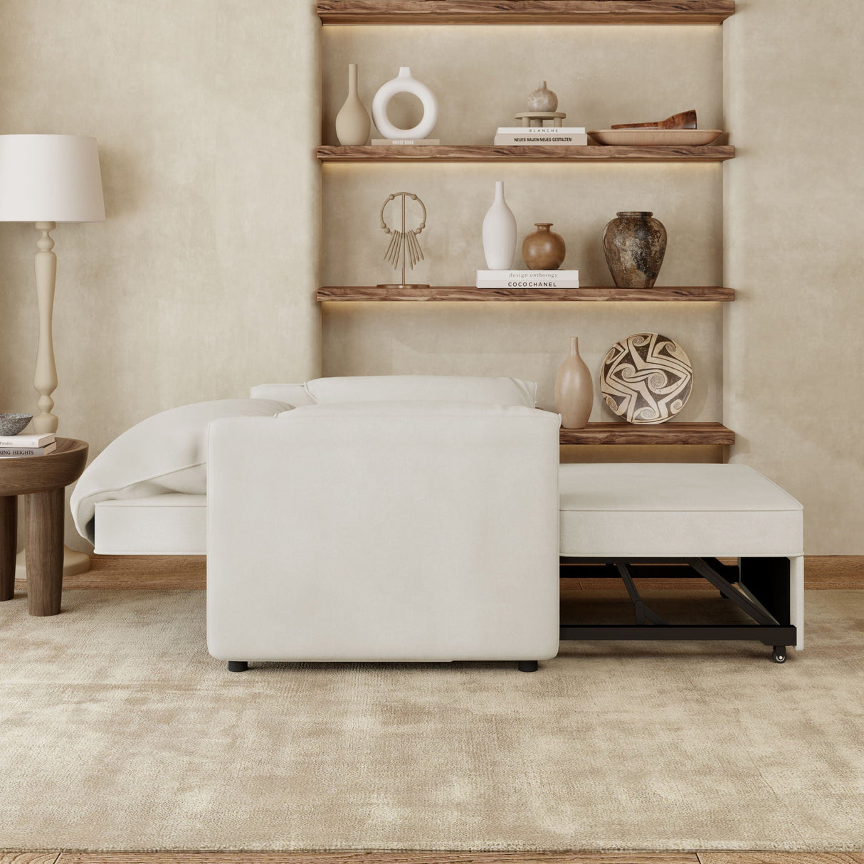 Convertible Pull Out Sofa Bed, 3 In 1 Convertible Sleeper Chair Adjustable Backrest With Thicked Cushions by Couch.com