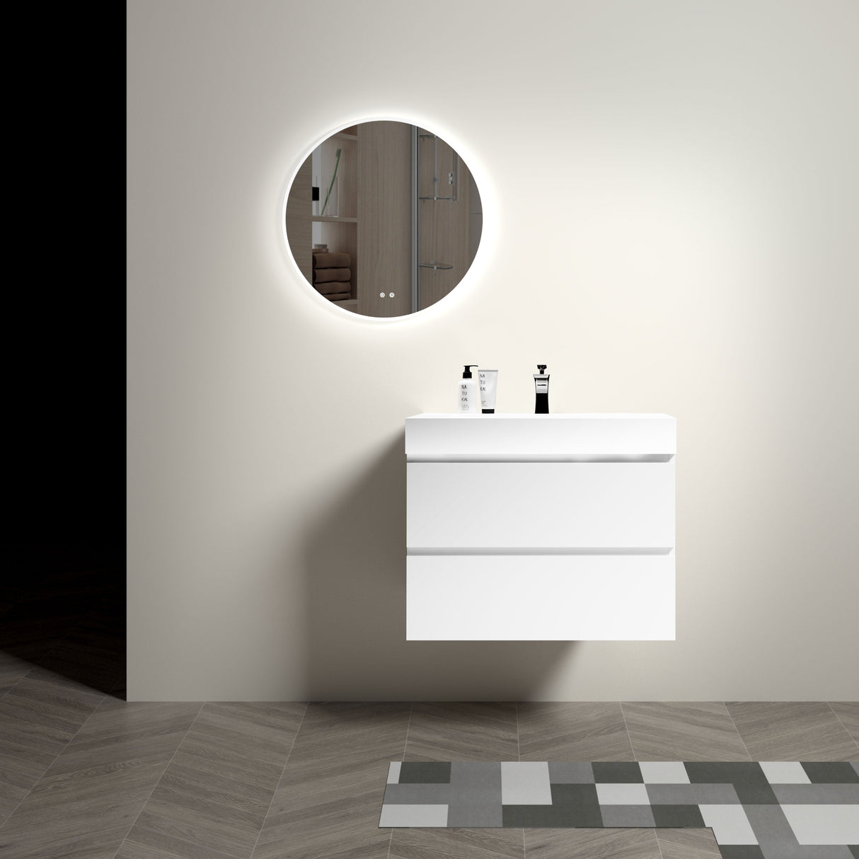 Alice - Bathroom Vanity With Large Storage, Sink Wall Mounted Floating Bathroom Vanity For Modern Bathroom, One-Piece Sink Basin Without Drain And Faucet by Couch.com