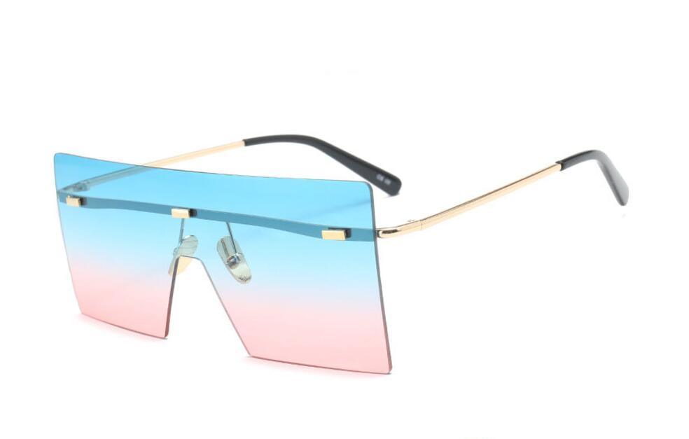 Oversized Luxury Graduent Elegnat Woman and Lady Sunglasses In Retro Vintage Modern Style Sunglasses Rimless Eyewear oculos de sol SUnglasses With UV400Protection