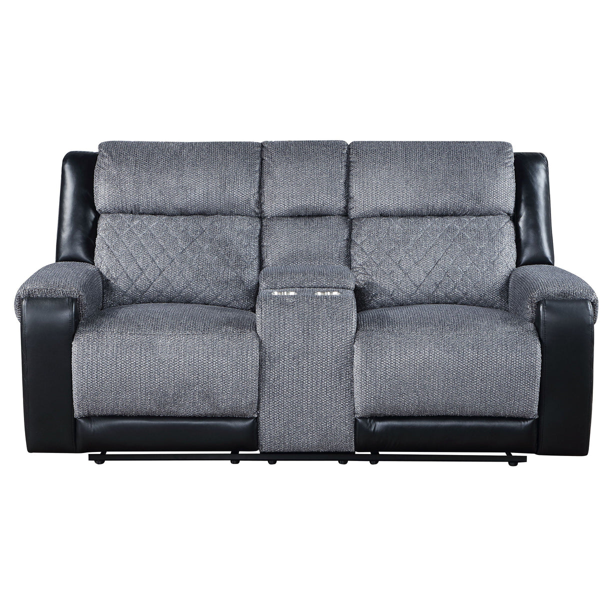Alicia - Console Reclining Loveseat - Gray Black by Couch.com