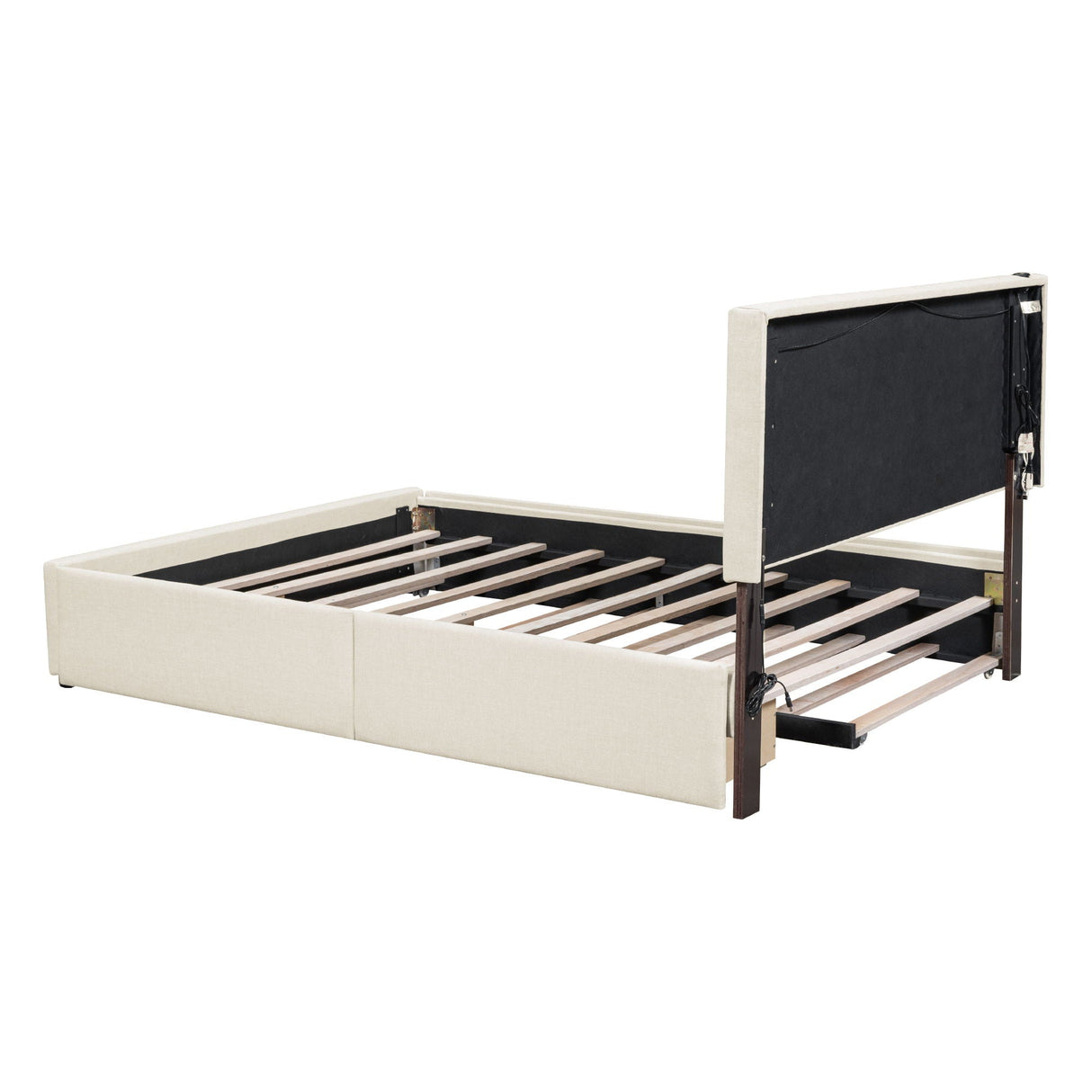 Upholstered Platform Bed With Trundle & Drawers by Couch.com