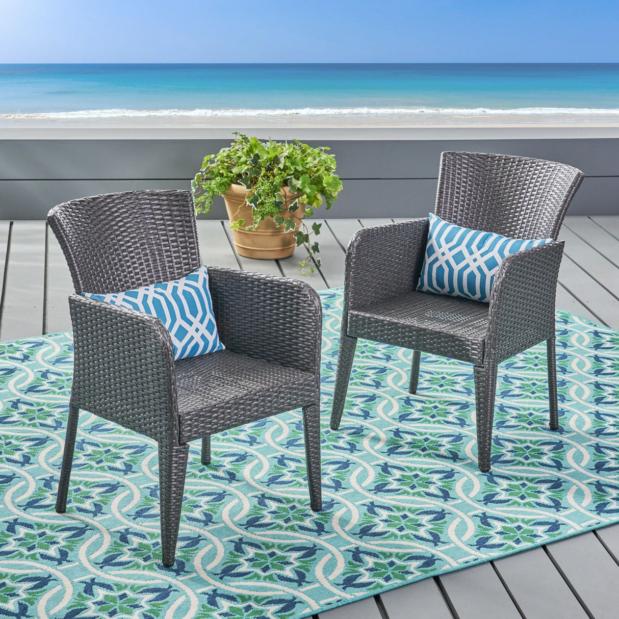 Anaya - Outdoor Wicker Dining Armchair (Set of 2) by Couch.com