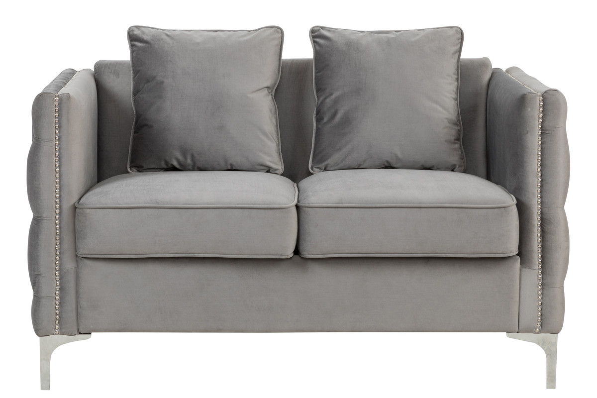 Bayberry - Velvet Loveseat With 2 Pillows by Couch.com