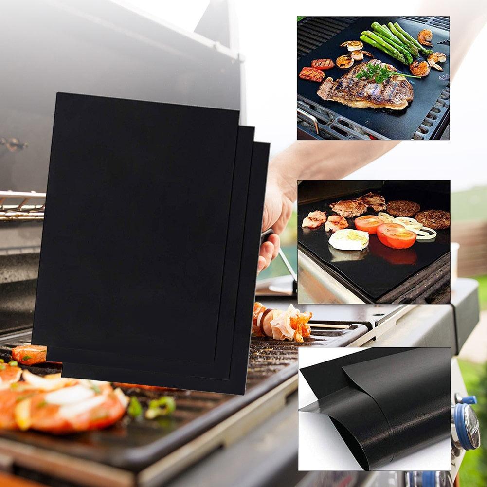 1-6pcs BBQ Grill Mat Non-stick Mat Heat Resistant Grill Mat Outdoor Baking Reusable Barbecue Party Mat 40x50cm Grill Accessories Barbecue Grill Mat Reusable Baking Mat BBQ Sheet Non-Stick for Electric Gas and Charcoal Barbecue Accessories