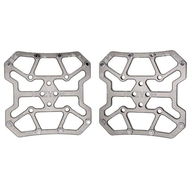 1 Pair Aluminum Alloy Bicycle Clipless Pedal Platform Adapters For Bike Pedals Mountain Road Bike Accessories Universal Clipless Alloy Platform Adapters Cleats Pedal