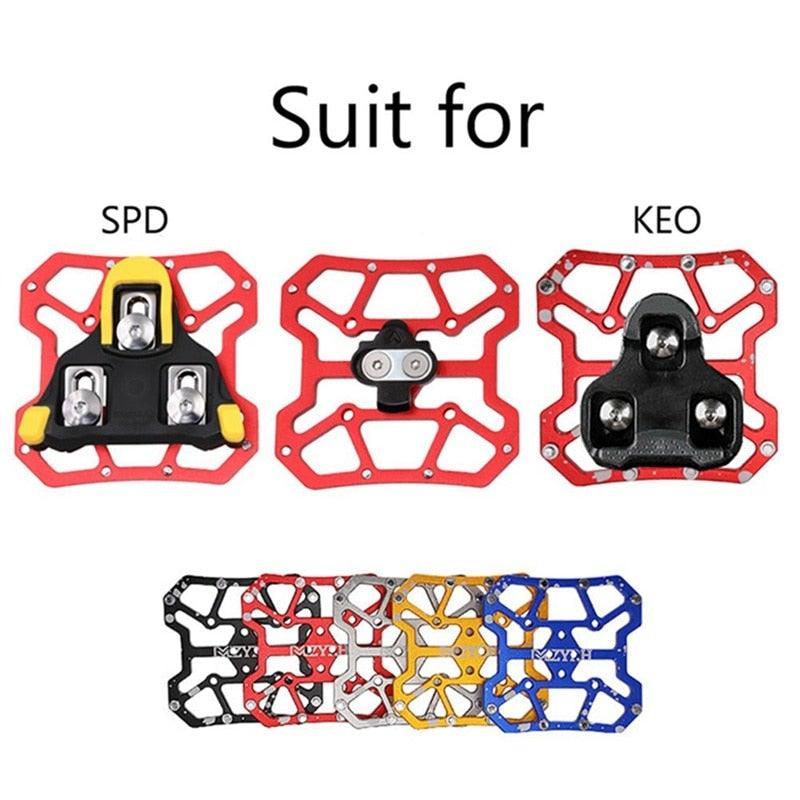 1 Pair Aluminum Alloy Bicycle Clipless Pedal Platform Adapters For Bike Pedals Mountain Road Bike Accessories Universal Clipless Alloy Platform Adapters Cleats Pedal