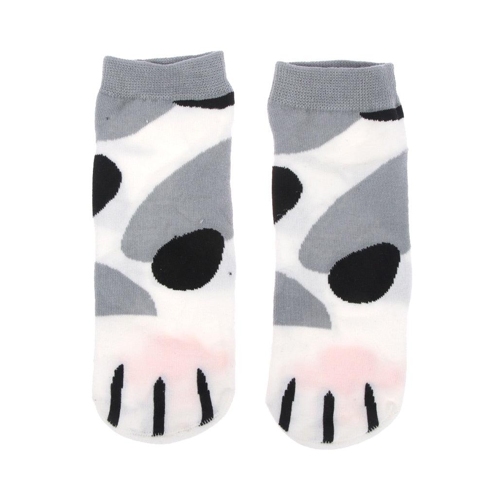 1 pair New Lady Girls Summer Winter Candy Color Kawaii Cute Socks Cartoon Cute Cats Paw Kitty Claws Ankle Short Socks Cute Paw Casual Ankle Socks For Men And Women