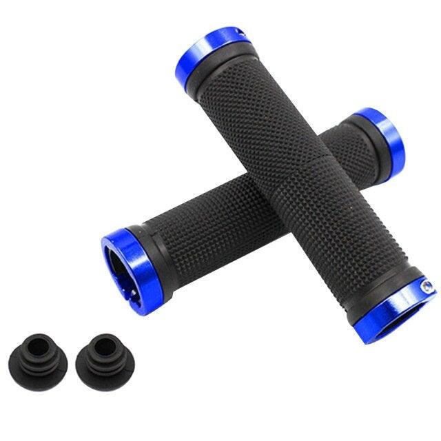 1 pair Road Cycling Handlebar Grips Anti-Skid Rubber Bicycle Grips Mountain Bike Lock On Bicycle Handlebars End Grips Handle Grip With Aluminum Lock Bike Grip For Scooter Cruiser Tricycle Wheel Chair Mountain Road Urban Foldable Bike