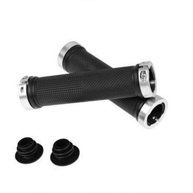 1 pair Road Cycling Handlebar Grips Anti-Skid Rubber Bicycle Grips Mountain Bike Lock On Bicycle Handlebars End Grips Handle Grip With Aluminum Lock Bike Grip For Scooter Cruiser Tricycle Wheel Chair Mountain Road Urban Foldable Bike