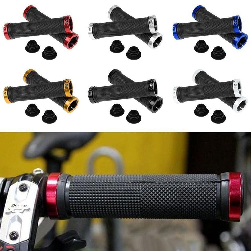 1 pair Road Cycling Handlebar Grips Anti-Skid Rubber Bicycle Grips Mountain Bike Lock On Bicycle Handlebars End Grips Handle Grip With Aluminum Lock Bike Grip For Scooter Cruiser Tricycle Wheel Chair Mountain Road Urban Foldable Bike
