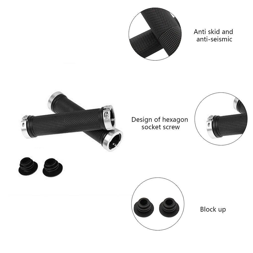 1 pair Road Cycling Handlebar Grips Anti-Skid Rubber Bicycle Grips Mountain Bike Lock On Bicycle Handlebars End Grips Handle Grip With Aluminum Lock Bike Grip For Scooter Cruiser Tricycle Wheel Chair Mountain Road Urban Foldable Bike
