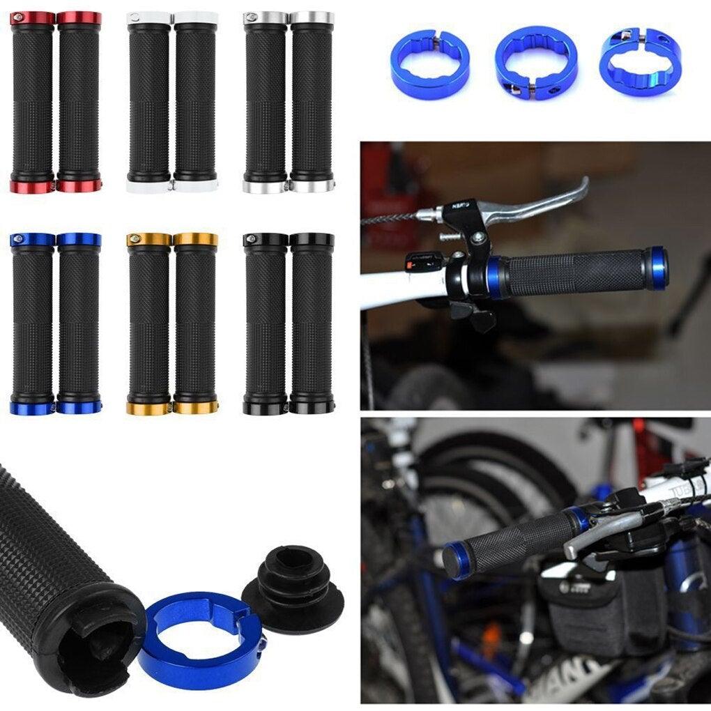 1 pair Road Cycling Handlebar Grips Anti-Skid Rubber Bicycle Grips Mountain Bike Lock On Bicycle Handlebars End Grips Handle Grip With Aluminum Lock Bike Grip For Scooter Cruiser Tricycle Wheel Chair Mountain Road Urban Foldable Bike