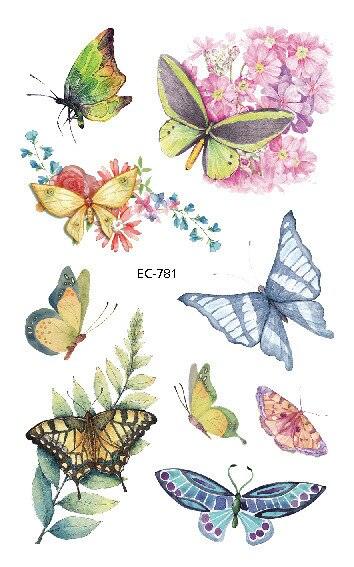 1 Pc Butterfly 3D Temporary Tattoo 52 Style Waterproof Butterfly Tattoos Stickers Temporary Colorful Design For Womens
