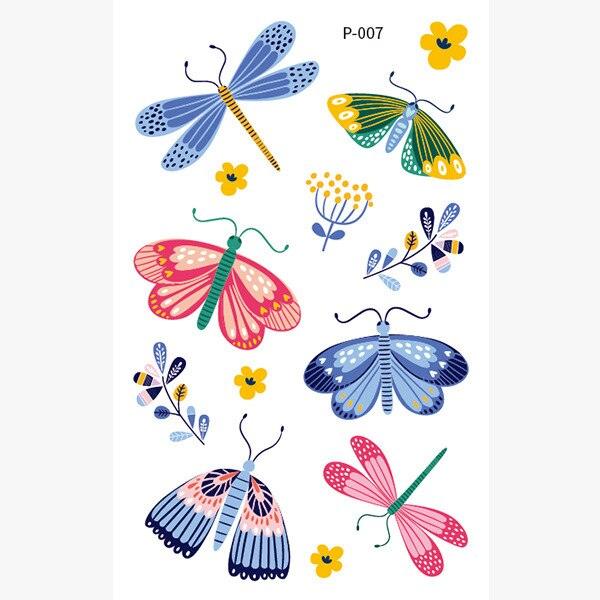 1 Pc Butterfly 3D Temporary Tattoo 52 Style Waterproof Butterfly Tattoos Stickers Temporary Colorful Design For Womens