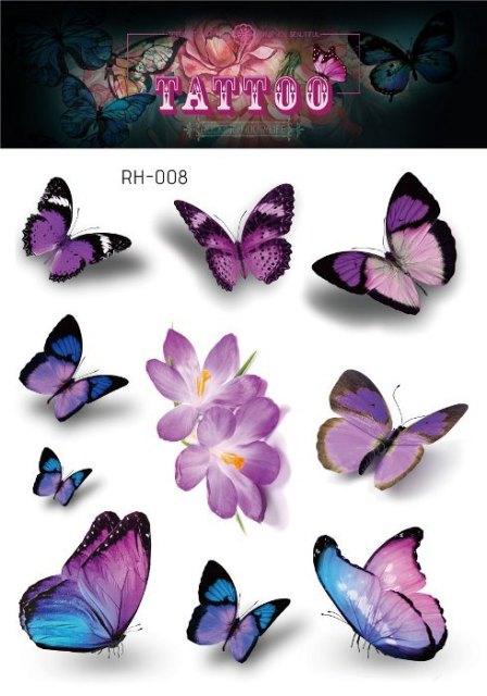 1 Pc Butterfly 3D Temporary Tattoo 52 Style Waterproof Butterfly Tattoos Stickers Temporary Colorful Design For Womens
