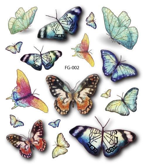 1 Pc Butterfly 3D Temporary Tattoo 52 Style Waterproof Butterfly Tattoos Stickers Temporary Colorful Design For Womens