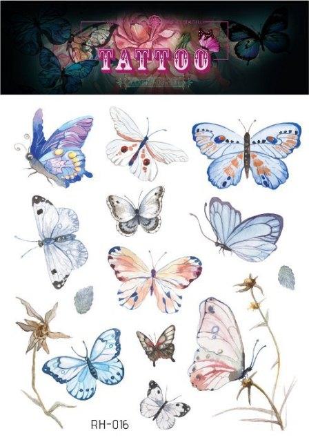 1 Pc Butterfly 3D Temporary Tattoo 52 Style Waterproof Butterfly Tattoos Stickers Temporary Colorful Design For Womens