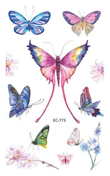 1 Pc Butterfly 3D Temporary Tattoo 52 Style Waterproof Butterfly Tattoos Stickers Temporary Colorful Design For Womens
