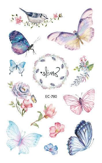 1 Pc Butterfly 3D Temporary Tattoo 52 Style Waterproof Butterfly Tattoos Stickers Temporary Colorful Design For Womens