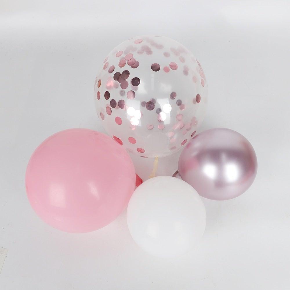 1 Set Pink Purple Chrome Rose Gold Balloon Garland With Butterfly Stickers Arch Kit For Birthday Wedding Party Decorations