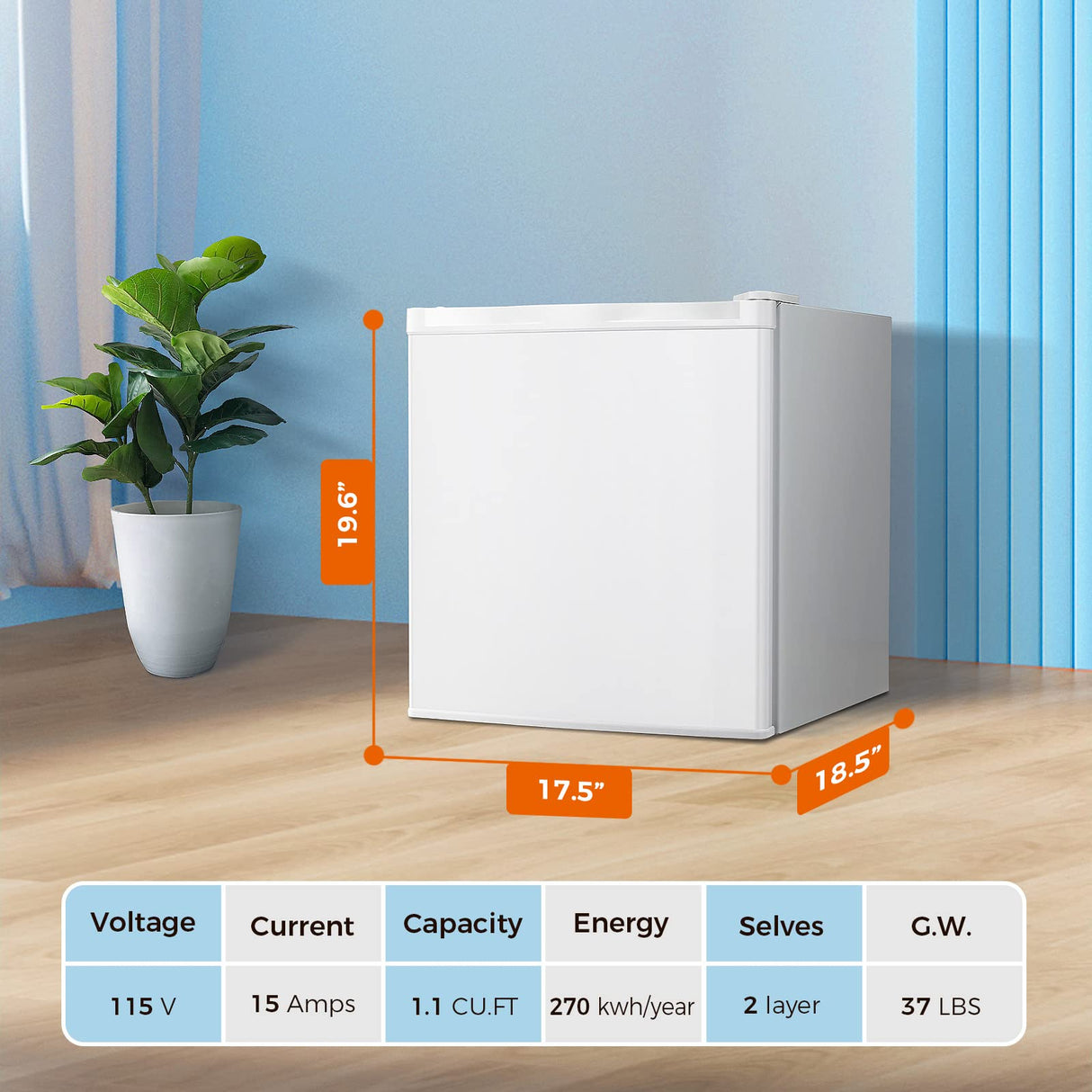 Kismile Upright Freezer,3.0 Cu.ft Mini Freezer with Reversible Single Door