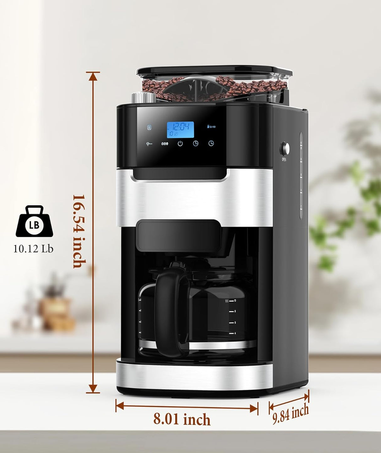 10-Cup Drip Coffee Maker with Built-In Grinde CM8025