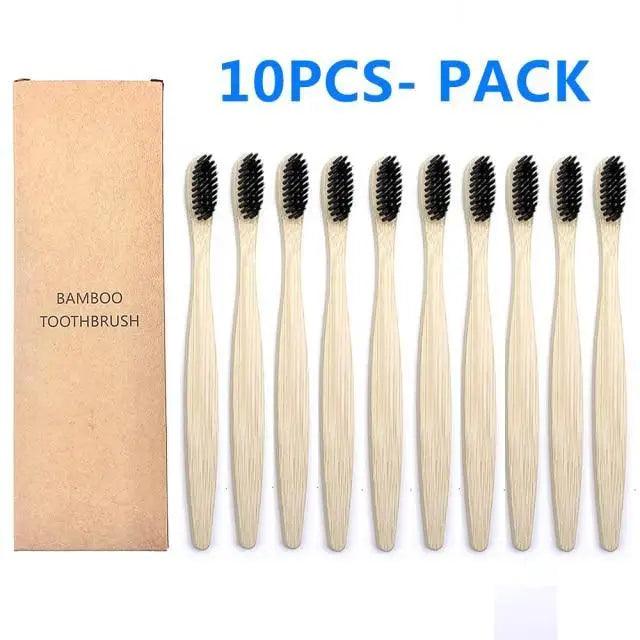 10 Pcs Natural Colorful Toothbrush Eco Friendly Soft Bamboo Toothbrush Bamboo Tooth Dental Oral Care Wood Tooth Brushes